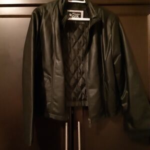 Black leather jacket